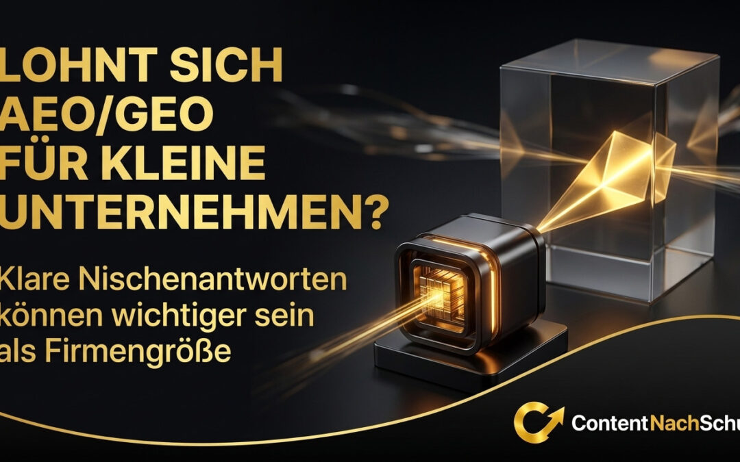 Lohnt sich AEO/GEO-Optimierung für ChatGPT und Perplexity schon heute für ein kleines Unternehmen?