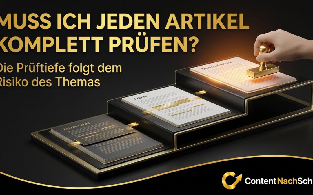 Muss ich jeden Artikel selbst gegenlesen und freigeben?