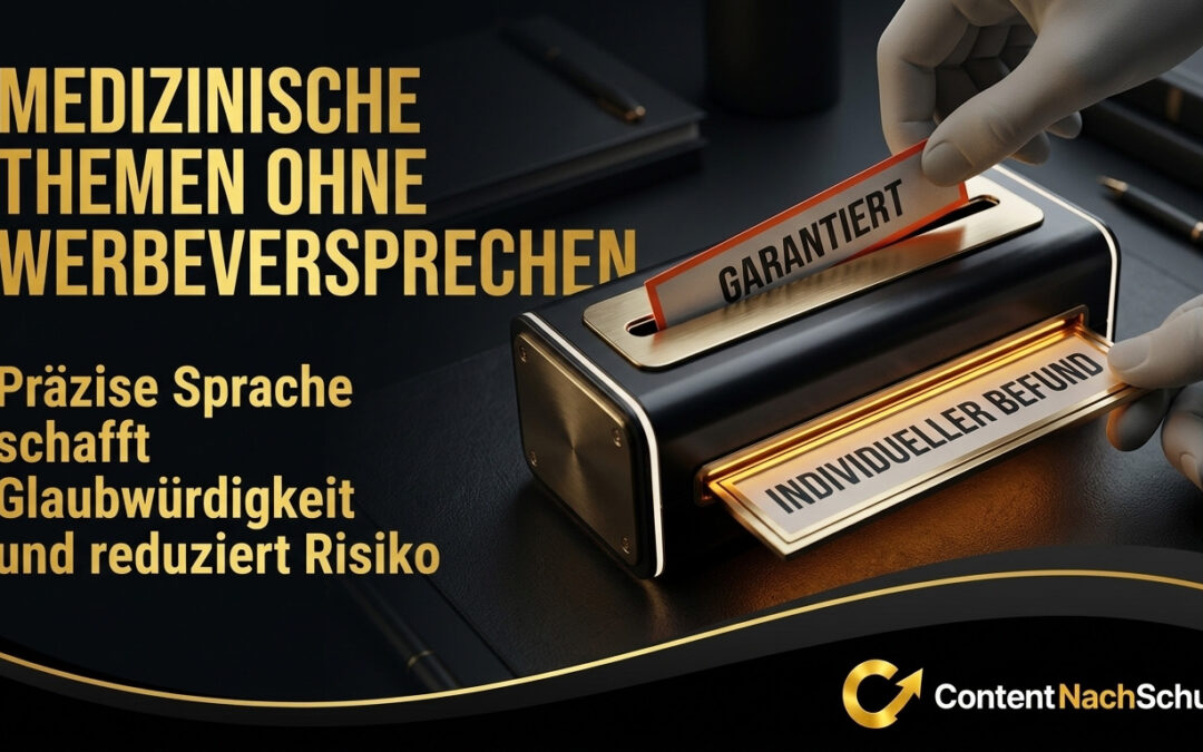 Wie schreibt man über medizinische Themen, ohne Werbeversprechen zu machen?