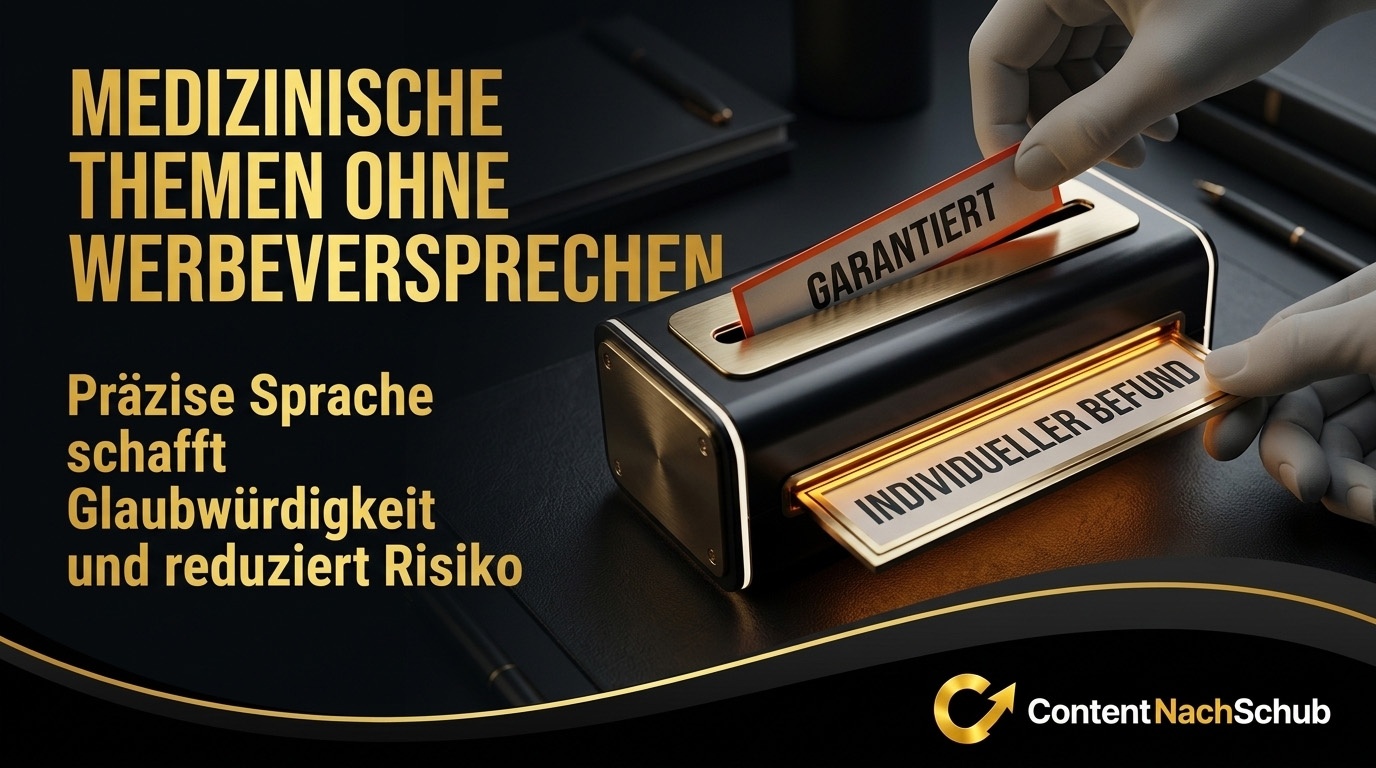 Wie schreibt man über medizinische Themen, ohne Werbeversprechen zu machen?